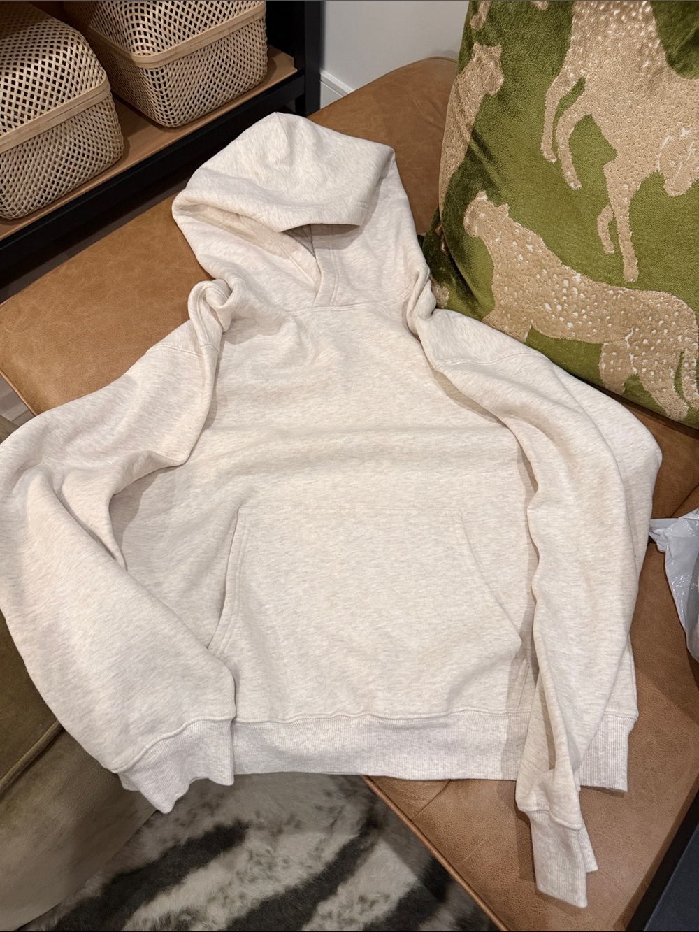 Aritzia Cream Hoodie - Perfect Fit - Neutral Pullover Sweatshirt